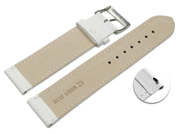 Quick release Watch strap soft leather grained white 12mm 14mm 16mm 18mm 20mm 22mm