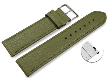 Quick release Watch strap soft leather grained olive 12mm...