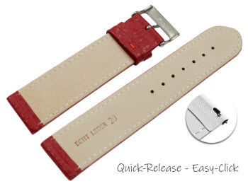 Quick release Watch strap soft leather grained dark red 12mm 14mm 16mm 18mm 20mm 22mm