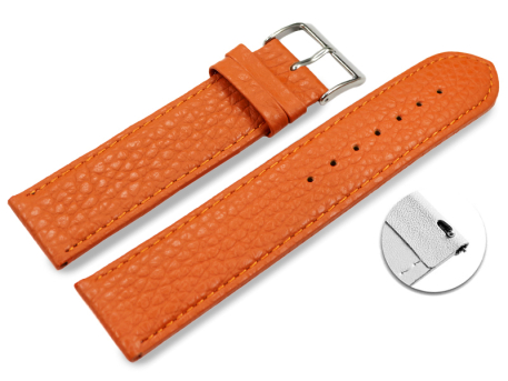 Quick release Watch strap soft leather grained orange...