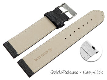 XL Quick release Watch strap soft leather grained black 12mm 14mm 16mm 18mm 20mm 22mm