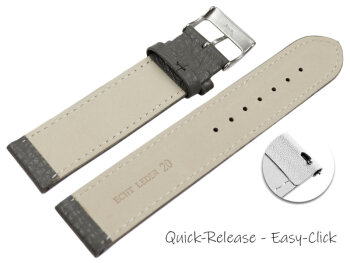XL Quick release Watch strap soft leather grained dark gray 12mm 14mm 16mm 18mm 20mm 22mm
