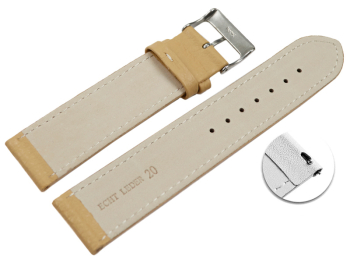 XL Quick release Watch strap soft leather grained vanilla 12mm 14mm 16mm 18mm 20mm 22mm