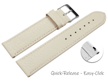 XL Quick release Watch strap soft leather grained creme...