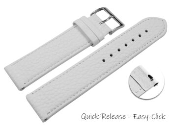 XL Quick release Watch strap soft leather grained white 12mm 14mm 16mm 18mm 20mm 22mm