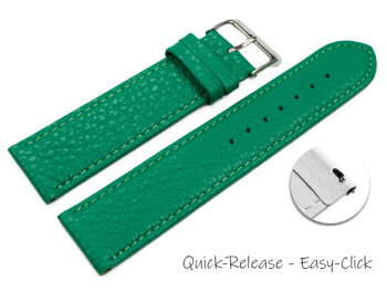XL Quick release Watch strap soft leather grained green...