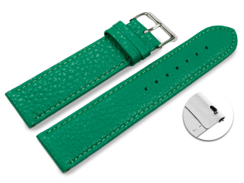 XL Quick release Watch strap soft leather grained green 12mm 14mm 16mm 18mm 20mm 22mm