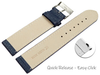 XL Quick release Watch strap soft leather grained dark blue 12mm 14mm 16mm 18mm 20mm 22mm