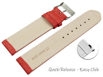 XL Quick release Watch strap soft leather grained red 12mm 14mm 16mm 18mm 20mm 22mm