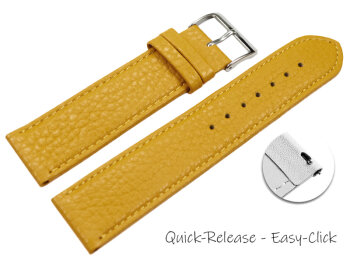XL Quick release Watch strap soft leather grained mustard 12mm 14mm 16mm 18mm 20mm 22mm