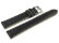 Lotus watch strap for 15651 - leather - black - white stitching