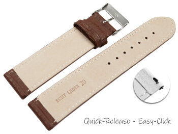 XXL Quick release Watch strap soft leather grained dark brown 14mm 16mm 18mm 20mm 22mm 24mm