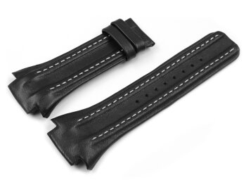 Black leather Lotus strap for 15410, white stitching