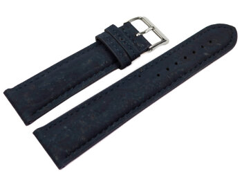 Dark blue Vegan Cork Lightly padded Watch Strap 14mm 16mm 18mm 20mm 22mm