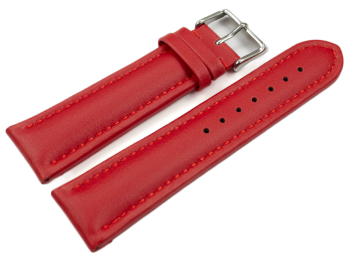 Red Vegan Grain Watch Strap padded 18mm 20mm 22mm 24mm