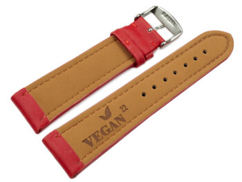 Red Vegan Grain Watch Strap padded 18mm 20mm 22mm 24mm