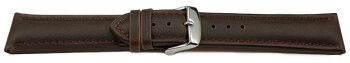 Dark Brown Vegan Grain Watch Strap padded 18mm 20mm 22mm 24mm