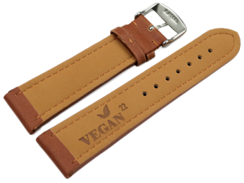 Light Brown Vegan Grain Watch Strap padded 18mm 20mm 22mm 24mm