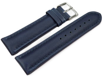 Blue Vegan Grain Watch Strap padded 18mm 20mm 22mm 24mm