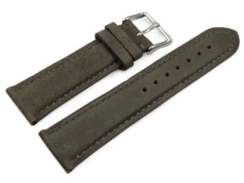 Watch strap very soft leather padded retro look stone...