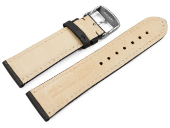 Watch strap very soft leather padded retro look Slate 18mm Steel