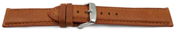 Watch strap very soft leather padded retro look light brown 18mm Steel