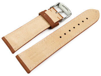 Watch strap very soft leather padded retro look light brown 18mm Steel