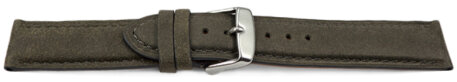 Watch strap very soft leather padded retro look stone 18mm Steel