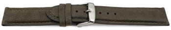Watch strap very soft leather padded retro look stone 18mm Steel
