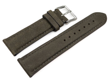 Watch strap very soft leather padded retro look stone 18mm Steel