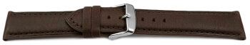 Watch strap very soft leather padded retro look dark brown 18mm Steel