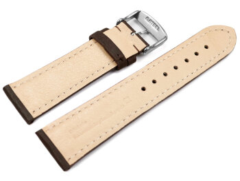 Watch strap very soft leather padded retro look dark brown 18mm Steel