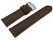 Watch strap very soft leather padded retro look dark brown 18mm Steel
