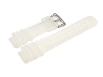 Watch strap Casio for DW-8600K, rubber, white/transparent