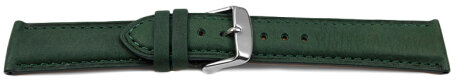Watch strap very soft leather padded retro look green 18mm Steel