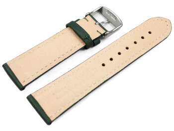 Watch strap very soft leather padded retro look green 18mm Steel