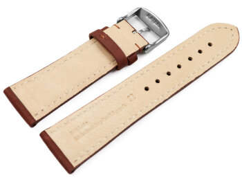 Watch strap very soft leather padded retro look Rust 18mm Steel