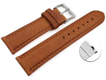 Quick Release Watch Strap very soft leather padded retro...