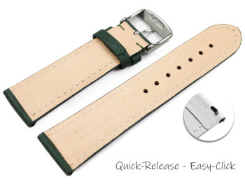 Quick Release Watch Strap very soft leather padded retro look green 14mm - 24mm