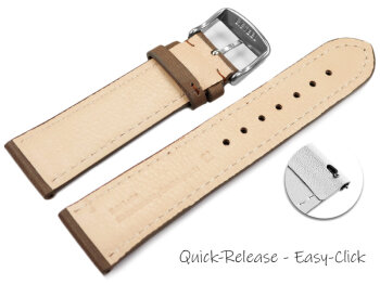 Quick Release Watch Strap very soft leather padded retro look Tobacco 14mm - 24mm