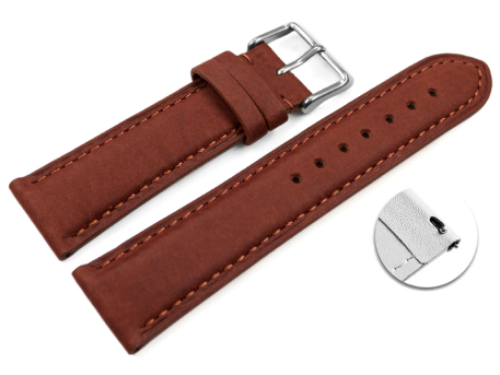 Quick Release Watch Strap very soft leather padded retro...