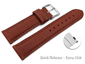Quick Release Watch Strap very soft leather padded retro look Rust 14mm - 24mm