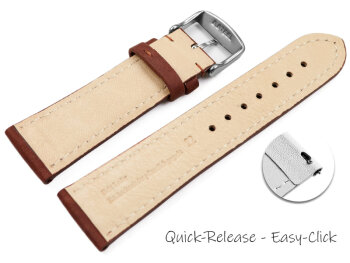Quick Release Watch Strap very soft leather padded retro look Rust 14mm - 24mm