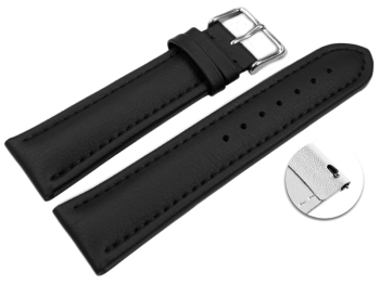 Black Vegan Grain Quick release Watch Strap padded 18mm...