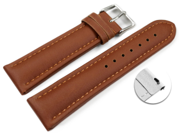 Light Brown Vegan Grain Quick release Watch Strap padded...