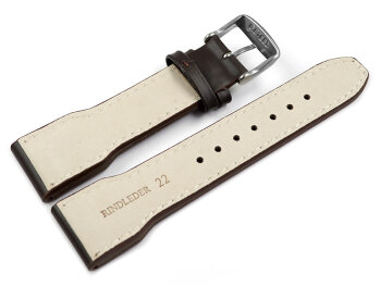 Watch strap - Genuine leather - Vintage look - dark brown