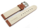 Watch strap - Genuine leather - Croco print - brown - XL