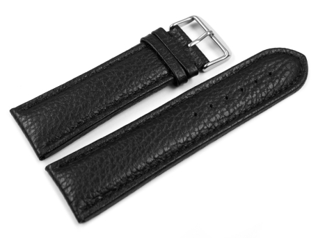 Watch strap - genuine leather - grain - black - 26, 28 mm