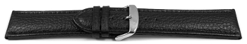 Watch strap - genuine leather - grain - black - 26, 28 mm