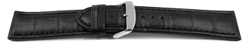 Watch strap - genuine leather - Croco print - black - 26, 28 mm